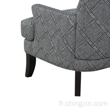 Fauteuil d&#39;accent armé en tissu bleu de la tête des ongles